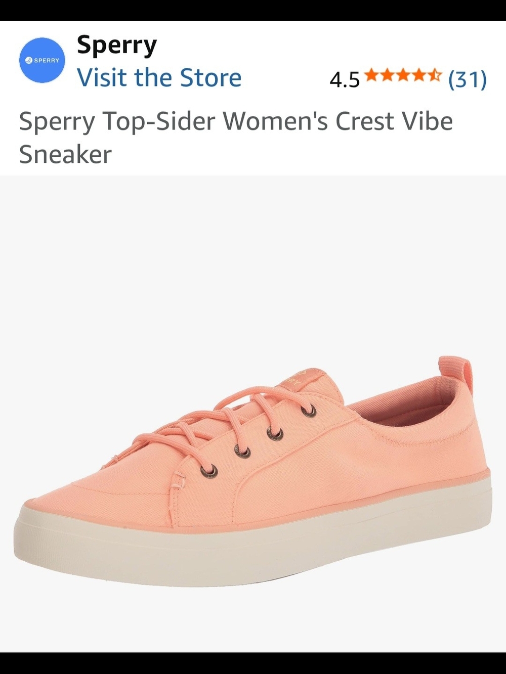 Sperry Women's Crest Vibe Sneaker — Peach Pink
